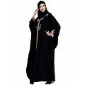 Front open kaftan with embroidery work- Black Front open kaftan with embroidery work- Black